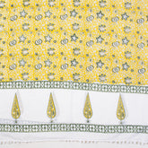 Yellow Floral Block Print Sarong Beachwear