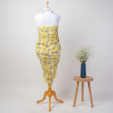 Yellow Floral Block Print Sarong Beachwear