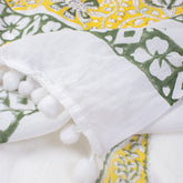 Yellow Floral Block Print Sarong Beachwear