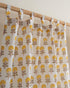 Yellow Floral Block Printed Cotton Curtains in India