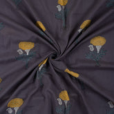 Yellow Floral Cotton Hand Block Printed Fabric