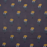 Yellow Floral Cotton Hand Block Printed Fabric