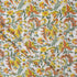 Yellow Floral Hand Block Print Fabric for Summer Dress
