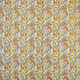 Yellow Floral Hand Block Print Fabric for Summer Dress