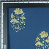 Yellow Floral Indian Hand Block Pirnted Dabu Fabric