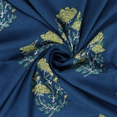 Yellow Floral Indian Hand Block Pirnted Dabu Fabric
