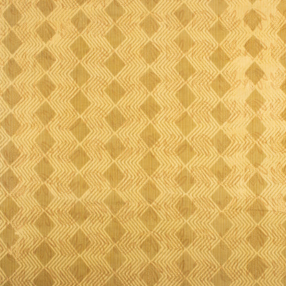 Yellow Ikat Hand Block Printed Dabu Kantha Running Fabric