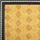 Yellow Ikat Hand Block Printed Dabu Kantha Running Fabric