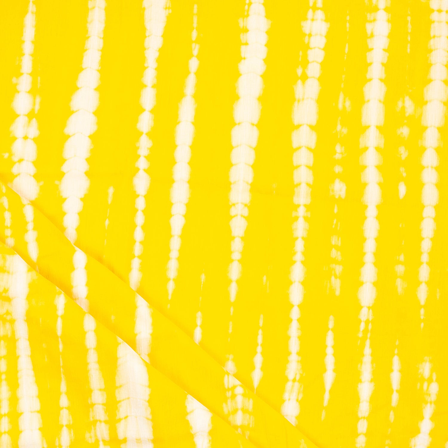 Yellow Natural Tie Dye Cotton Shibori Fabric