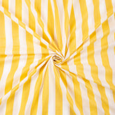 Yellow Striped Hand Block Cotton Running Fabric