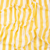Yellow Striped Hand Block Cotton Running Fabric