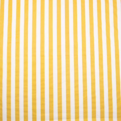 Yellow Striped Hand Block Cotton Running Fabric