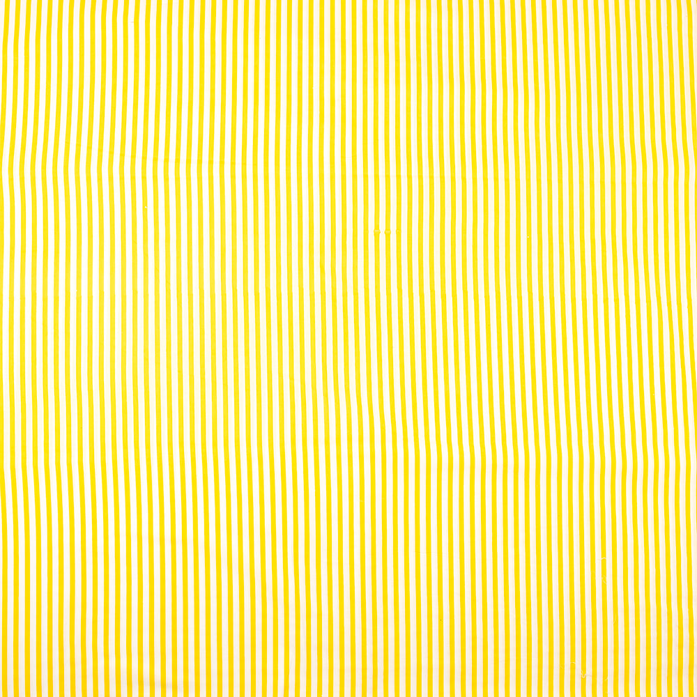Yellow Striped Hand Block Print Cotton Fabric