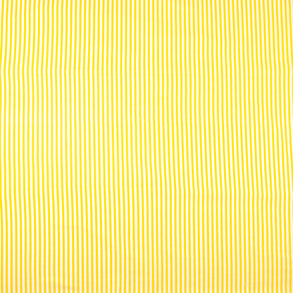 Yellow Striped Hand Block Print Cotton Fabric