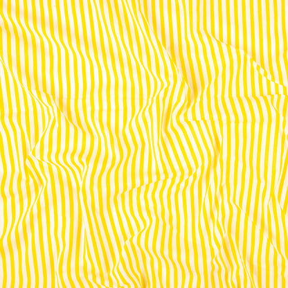 Yellow Striped Hand Block Print Cotton Fabric