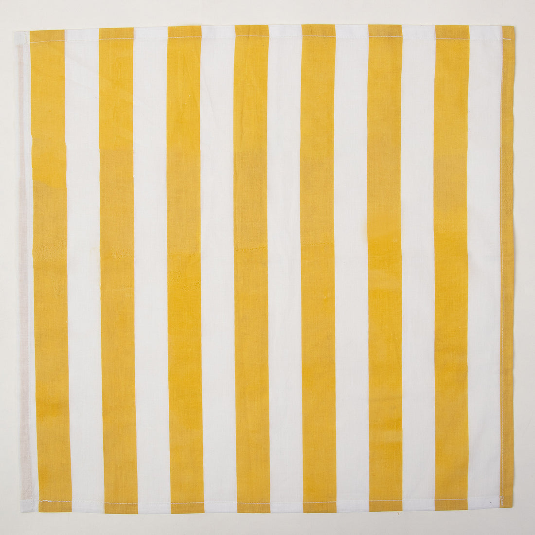 Yellow Striped Hand Block Printed Cotton Napkin Cloth