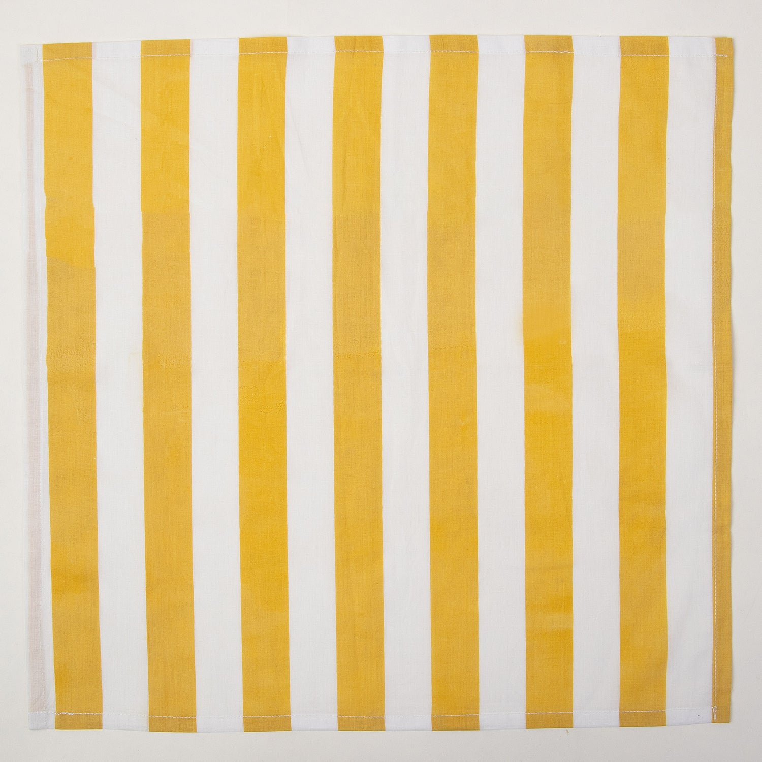 Yellow Striped Hand Block Printed Cotton Napkin Cloth