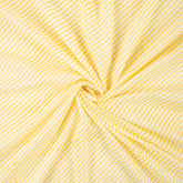 Yellow Striped Hand Blocked Pure Cotton Material Fabric