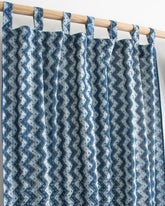 Zig Zag Hand Block Printed Cotton Curtains For Window