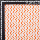 Zig Zag Orange Hand Block Printed Cotton Fabric Online