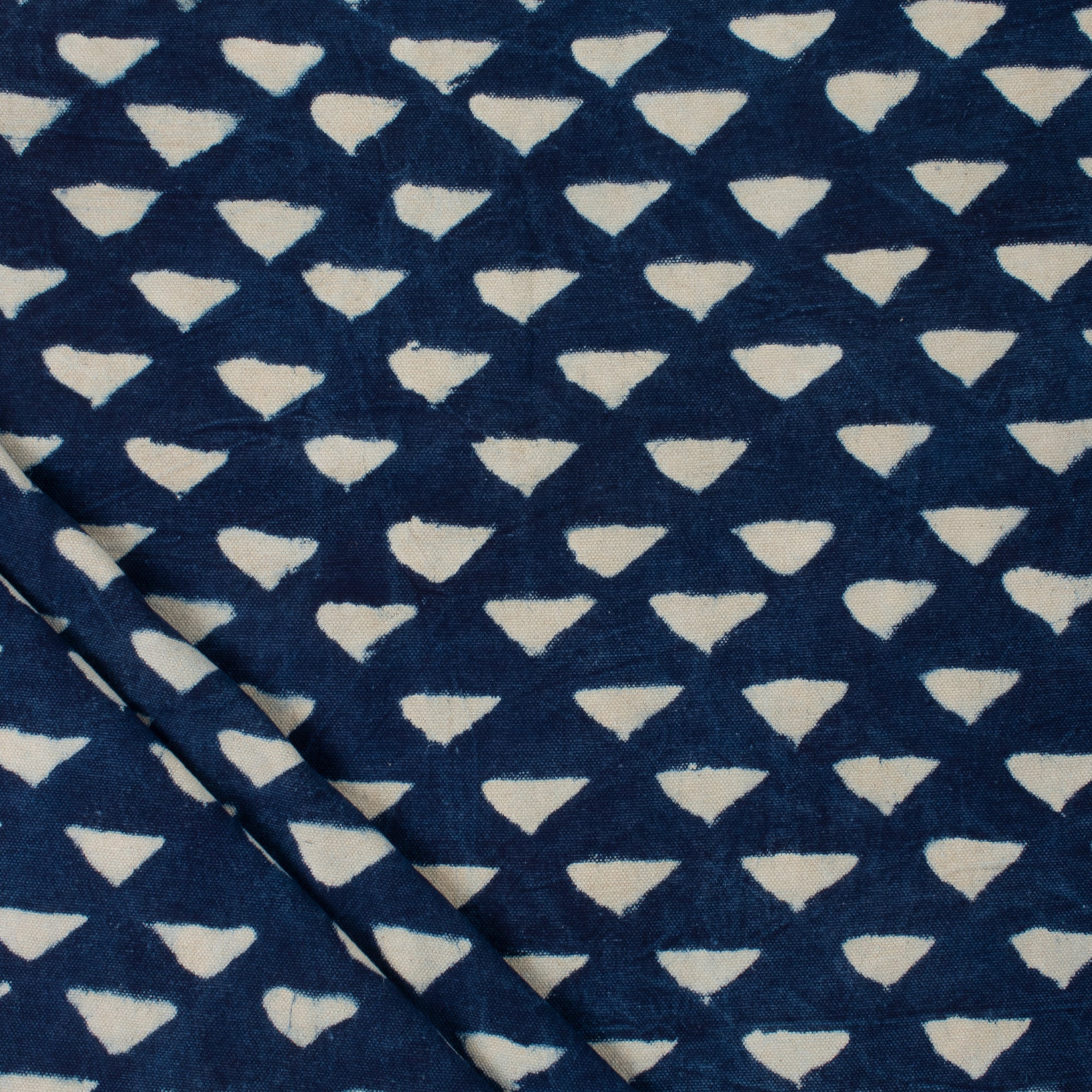 eometrical Printed Indigo Duck Fabric