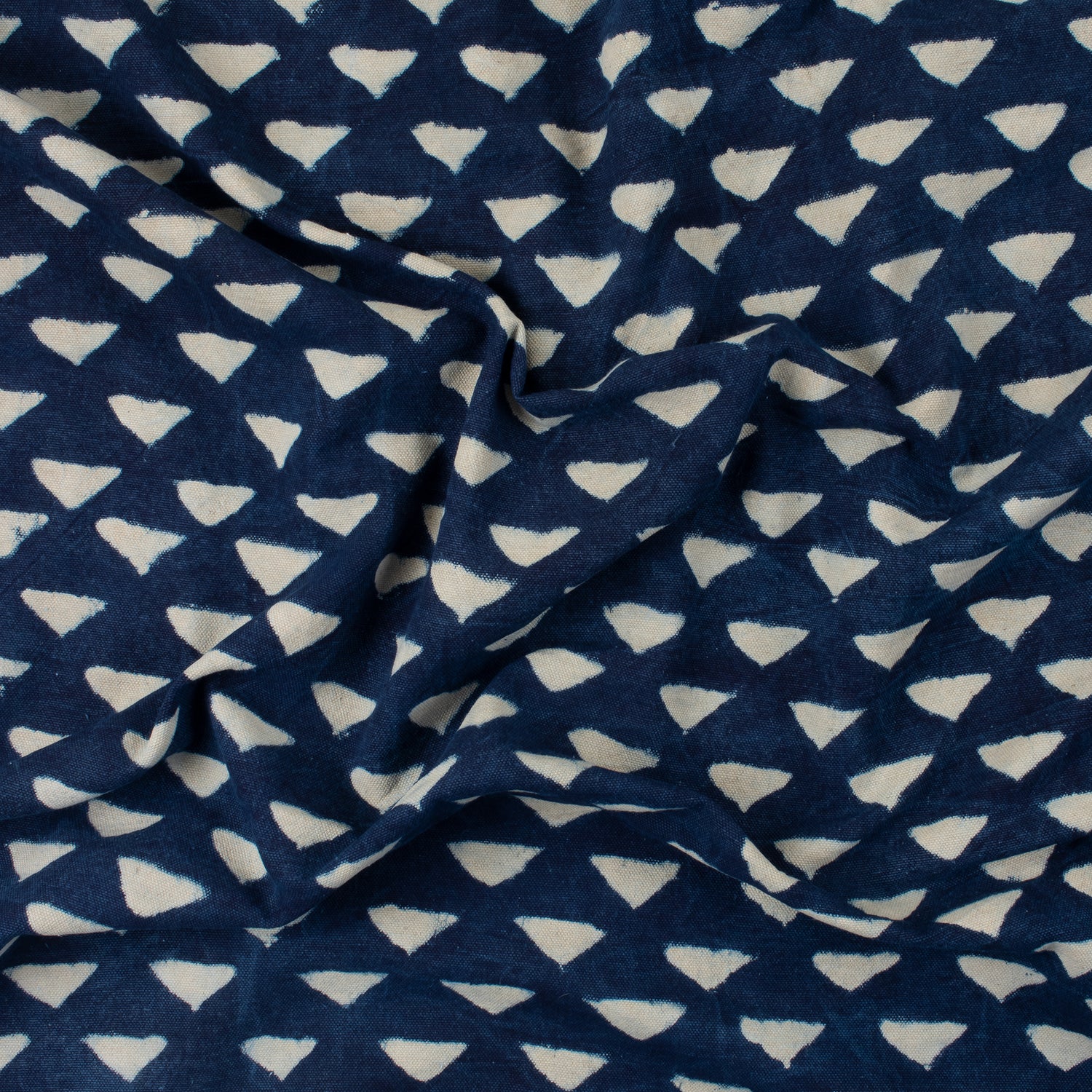 eometrical Printed Indigo Duck Fabric