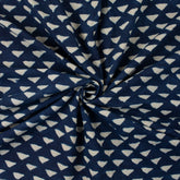 eometrical Printed Indigo Duck Fabric